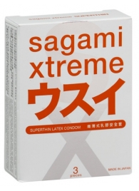 Ультратонкие презервативы Sagami Xtreme SUPERTHIN - 3 шт. - Sagami - купить с доставкой в Волжском