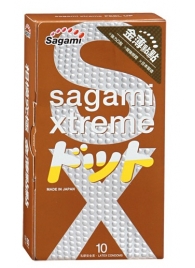 Презервативы Sagami Xtreme FEEL UP с точечной текстурой и линиями прилегания - 10 шт. - Sagami - купить с доставкой в Волжском