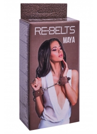 Коричневые кожаные наручники Maya - Rebelts - купить с доставкой в Волжском