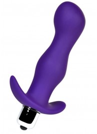 Фиолетовая изогнутая анальная вибропробка - 12,9 см. - A-toys