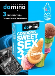 Презервативы для орального секса DOMINO Sweet Sex с ароматом мороженого - 3 шт. - Domino - купить с доставкой в Волжском