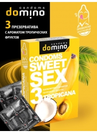 Презервативы для орального секса DOMINO Sweet Sex с ароматом тропических фруктов - 3 шт. - Domino - купить с доставкой в Волжском