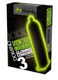 Презервативы DOMINO Neon Green со светящимся в темноте кончиком - 3 шт. - Domino - купить с доставкой в Волжском