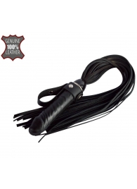 Черная плеть  Ковбой  с ручкой-фаллосом - 55 см. - Sitabella - купить с доставкой в Волжском