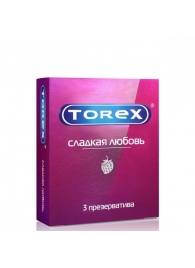 Презервативы Torex  Сладкая любовь  с ароматом клубники - 3 шт. - Torex - купить с доставкой в Волжском