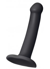 Черный фаллос на присоске Silicone Bendable Dildo S - 17 см. - Strap-on-me - купить с доставкой в Волжском