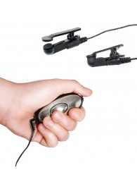 Черные электрические зажимы для сосков Shock Therapy Nipple Clamps - Pipedream - купить с доставкой в Волжском