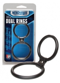 Чёрное двойное эрекционное кольцо Dual Rings Black - Dream Toys - в Волжском купить с доставкой