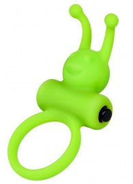 Зеленое эрекционное виброкольцо на пенис Cock Ring - A-toys - в Волжском купить с доставкой