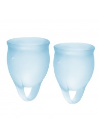 Набор голубых менструальных чаш Feel confident Menstrual Cup - Satisfyer - купить с доставкой в Волжском
