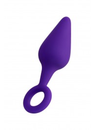 Фиолетовая анальная втулка Bung с петелькой - 11,5 см. - ToyFa