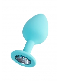 Мятная анальная втулка Brilliant с прозрачным кристаллом - 8 см. - ToyFa - купить с доставкой в Волжском