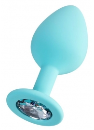 Мятная анальная втулка Brilliant с прозрачным кристаллом - 8 см. - ToyFa - купить с доставкой в Волжском