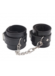 Черные оковы на ноги Obey Me Leather Ankle Cuffs - Chisa - купить с доставкой в Волжском