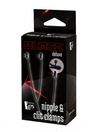 Черные зажимы на соски и клитор на цепочке DELUXE NIPPLE   CLIT CLAMPS - Dream Toys - купить с доставкой в Волжском