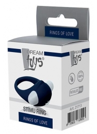 Гладкое синее эрекционное виброкольцо STIMU RING - Dream Toys - в Волжском купить с доставкой