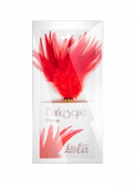 Красный перьевой тиклер Plume - 23 см. - Lola Lingerie - купить с доставкой в Волжском