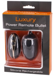 Черное виброяйцо с пультом ДУ LUXURY POWER REMOTE BULLET - Seven Creations