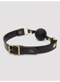 Черный кляп-шар Bound to You Faux Leather Ball Gag - Fifty Shades of Grey - купить с доставкой в Волжском