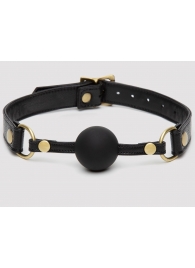 Черный кляп-шар Bound to You Faux Leather Ball Gag - Fifty Shades of Grey - купить с доставкой в Волжском