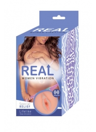 Телесный вибромастурбатор-вагина Real Women Vibration - Real - в Волжском купить с доставкой