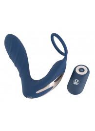 Синий вибростимулятор простаты с кольцом - 14,5 см. - Orion - в Волжском купить с доставкой