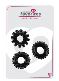 Набор из 3 черных эрекционных колец SET OF 3 COCKRINGS - Dream Toys - в Волжском купить с доставкой