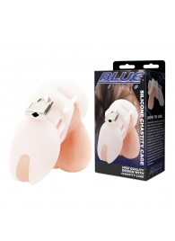 Белая клетка целомудрия Silicone Chastity Cage - BlueLine - купить с доставкой в Волжском