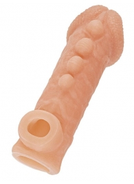 Телесная закрытая насадка с шишечками Cock Sleeve Size M - 15,6 см. - KOKOS - в Волжском купить с доставкой