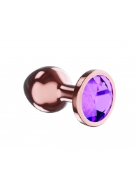 Пробка цвета розового золота с фиолетовым кристаллом Diamond Amethyst Shine S - 7,2 см. - Lola Games - купить с доставкой в Волжском
