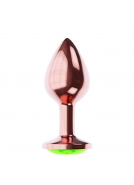 Пробка цвета розового золота с лаймовым кристаллом Diamond Emerald Shine S - 7,2 см. - Lola Games - купить с доставкой в Волжском