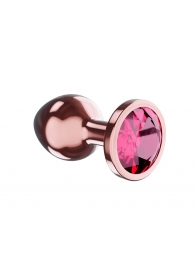Пробка цвета розового золота с малиновым кристаллом Diamond Ruby Shine S - 7,2 см. - Lola Games - купить с доставкой в Волжском