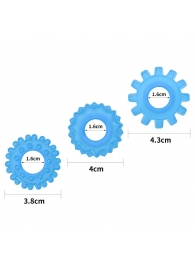 Набор из 3 голубых, светящихся в темноте эрекционных колец Lumino Play - Lovetoy - в Волжском купить с доставкой