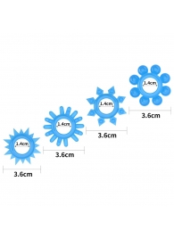 Набор из 4 голубых, светящихся в темноте эрекционных колец Lumino Play - Lovetoy - в Волжском купить с доставкой