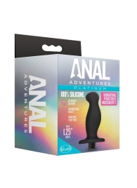 Черный анальный вибромассажёр Silicone Vibrating Prostate Massager 02 - 10,8 см. - Blush Novelties - в Волжском купить с доставкой