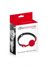 Красный кляп-шарик на черных ремешках - Fetish Tentation - купить с доставкой в Волжском