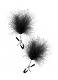 Зажимы на соски с черными пуховыми кисточками Sweet Caress Feather Nipple Clumps - Sweet Caress - купить с доставкой в Волжском