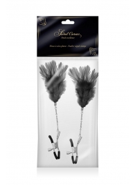 Зажимы для сосков с черными перьями Sweet Caress Feather Nipple Clumps - Sweet Caress - купить с доставкой в Волжском