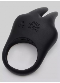 Черное эрекционное виброкольцо Sensation Rechargeable Vibrating Rabbit Love Ring - Fifty Shades of Grey - в Волжском купить с доставкой