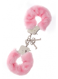 Металлические наручники с розовой меховой опушкой METAL HANDCUFF WITH PLUSH PINK - Dream Toys - купить с доставкой в Волжском