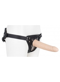 Пустотелый страпон Harness CLASSIC с бандажом - 19,5 см. - LOVETOY (А-Полимер) - купить с доставкой в Волжском