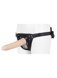 Пустотелый страпон Harness CLASSIC с бандажом - 19,5 см. - LOVETOY (А-Полимер) - купить с доставкой в Волжском
