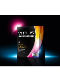 Цветные ароматизированные презервативы VITALIS PREMIUM color   flavor - 3 шт. - Vitalis - купить с доставкой в Волжском