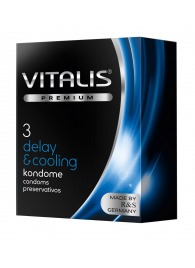 Презервативы VITALIS PREMIUM delay   cooling с охлаждающим эффектом - 3 шт. - Vitalis - купить с доставкой в Волжском