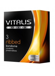 Ребристые презервативы VITALIS PREMIUM ribbed - 3 шт. - Vitalis - купить с доставкой в Волжском