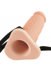 Телесный реалистичный фаллоимитатор с полостью Silicone Hollow Extension - 20 см. - Pipedream - купить с доставкой в Волжском