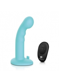 Голубая изогнутая насадка 6in Remote Control Ripple P-Spot G-Spot на черных трусиках - 16 см. - Pegasus - купить с доставкой в Волжском