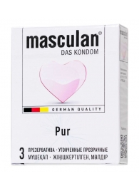 Супертонкие презервативы Masculan Pur - 3 шт. - Masculan - купить с доставкой в Волжском