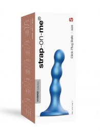 Голубая насадка Strap-On-Me Dildo Plug Balls size S - Strap-on-me - купить с доставкой в Волжском