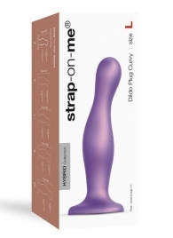 Фиолетовая насадка Strap-On-Me Dildo Plug Curvy size L - Strap-on-me - купить с доставкой в Волжском